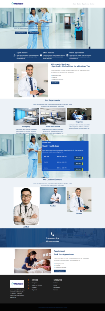 Hospital and Medical Helath Website Design